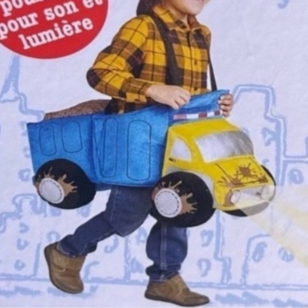 3D Plush Light-up I Want to Be Dump Truck Construction Halloween Costume New Boy